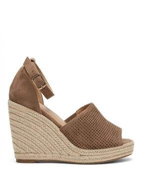 Torrid Tan Espadrille Platform Wedge Sandals with Ankle Strap